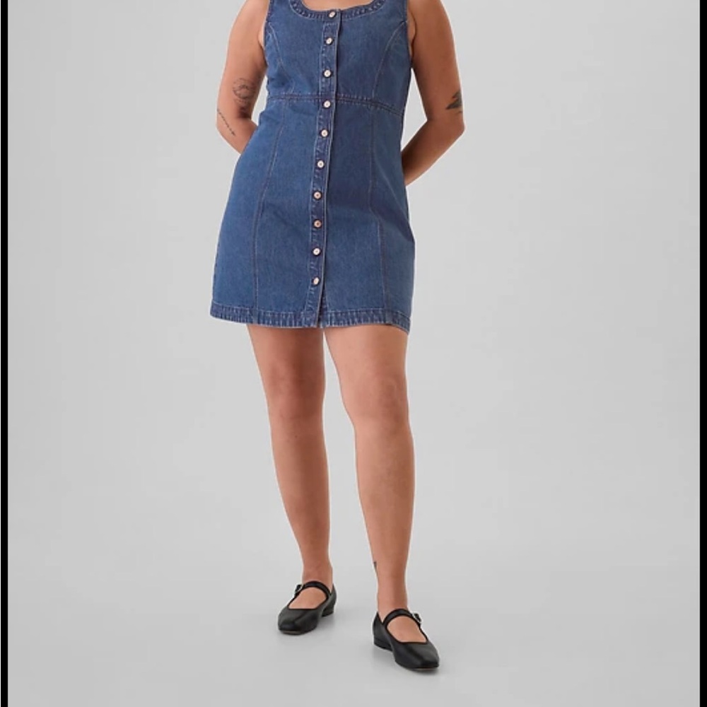 Structured Sleeveless Denim Mini Dress